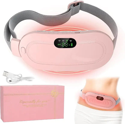🌸 Instant Period Cramps Relief Pad – Wearable Heat & Massage Therapy Belt