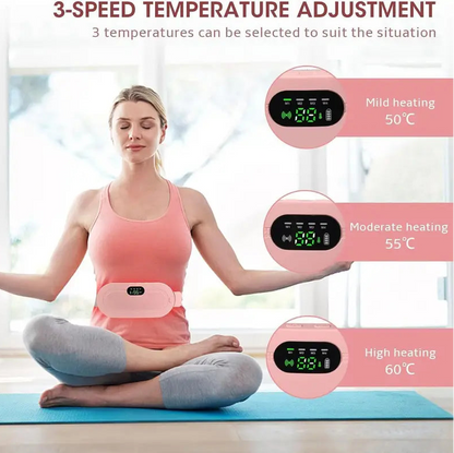 🌸 Instant Period Cramps Relief Pad – Wearable Heat & Massage Therapy Belt